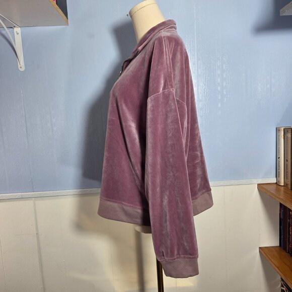 Avia Extra Large Pinky Mauve Velvet Flare Leg Pullover Jacket Casual Set (Flaw) - Picture 7 of 14